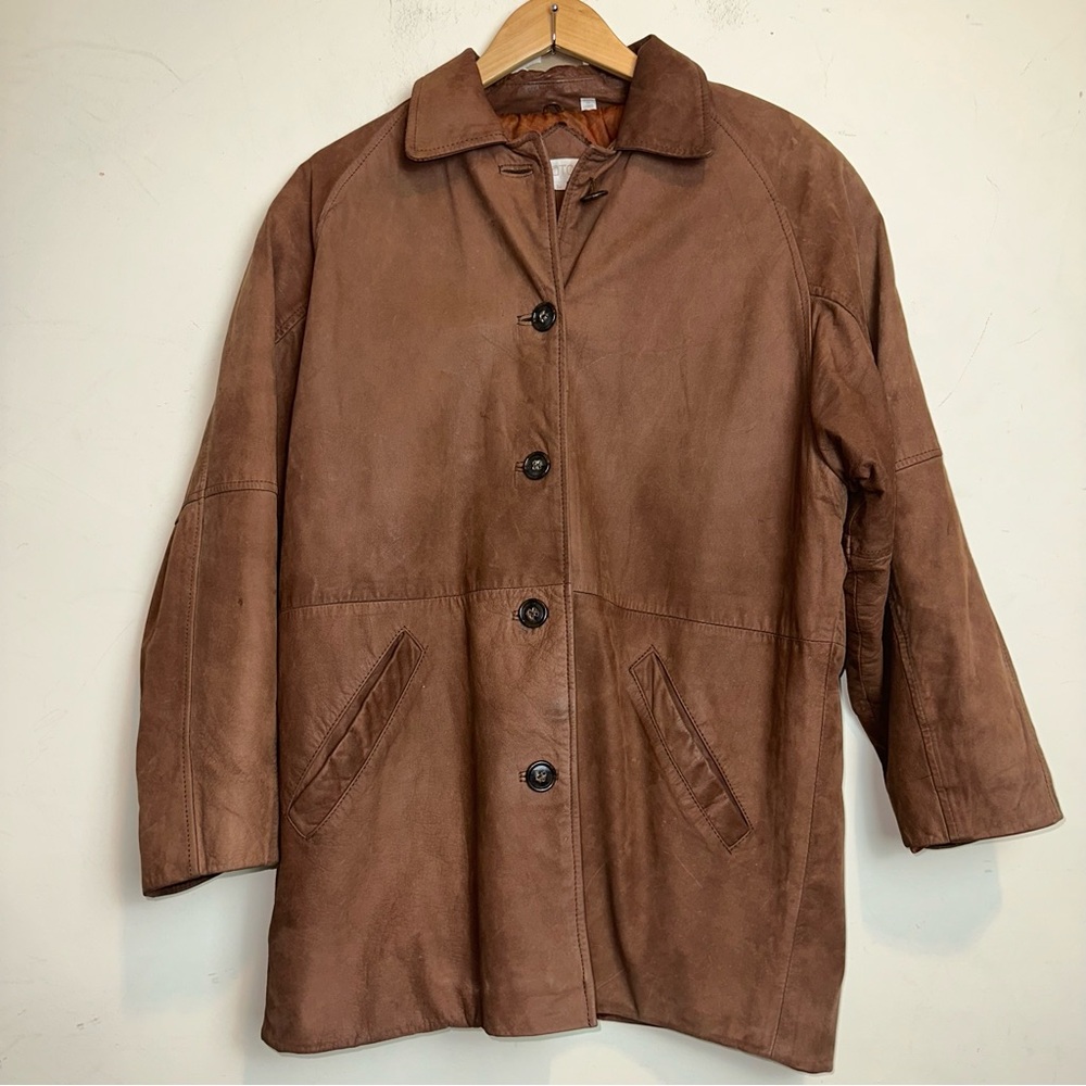 Vintage Ssatori Womens LG Suede Barn Jacket Paisley Lined Brown Western Cowgirl